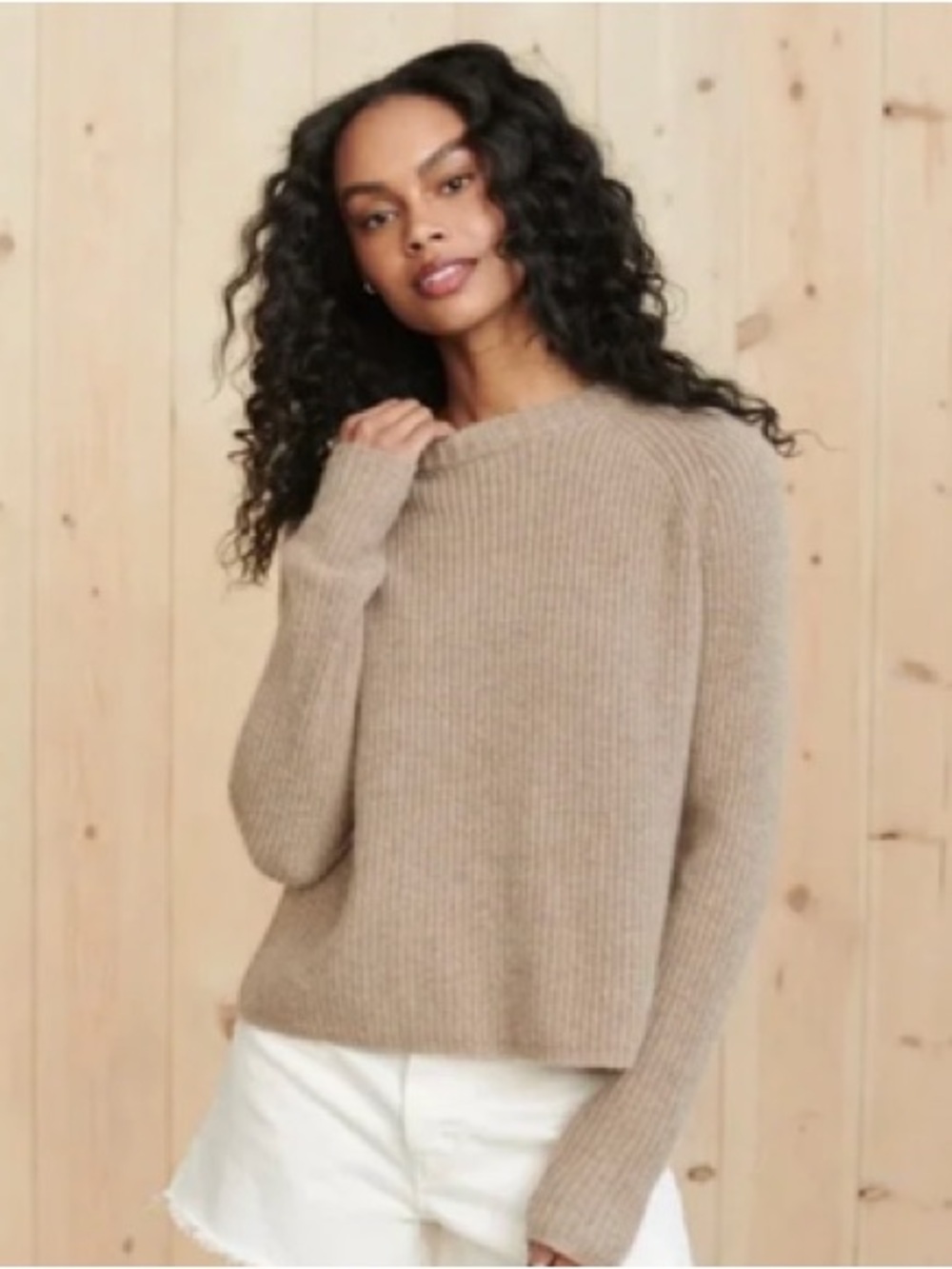 Jenni Kayne Cashmere Fisherman Sweater - Undyed Stone